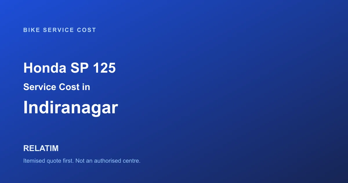 Honda SP 125 Service Cost in Indiranagar, Bangalore